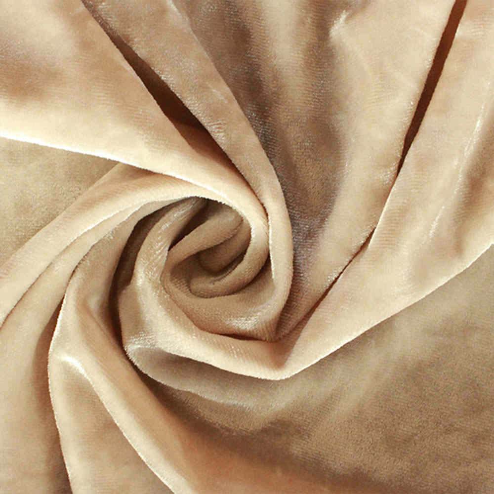 Quality Beige/Tan 100% Cotton Velvet Velour Fabric for Upholstery